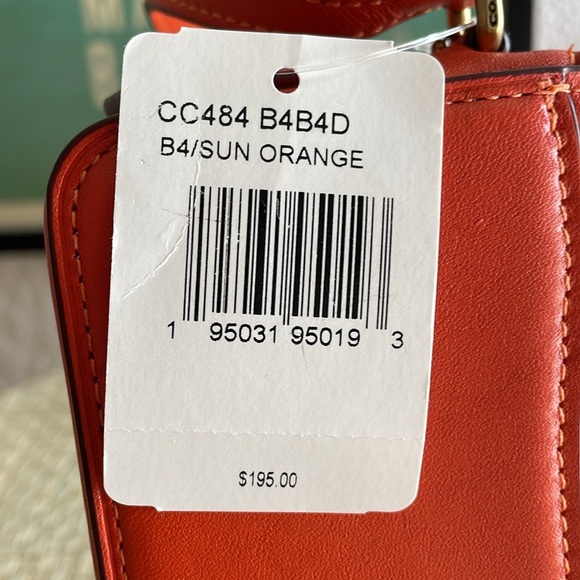 Coach Micro Studio 12 & Mini Skinny ID Case in Sun Orange, Coach Charm Set NWT - Picture 17 of 17